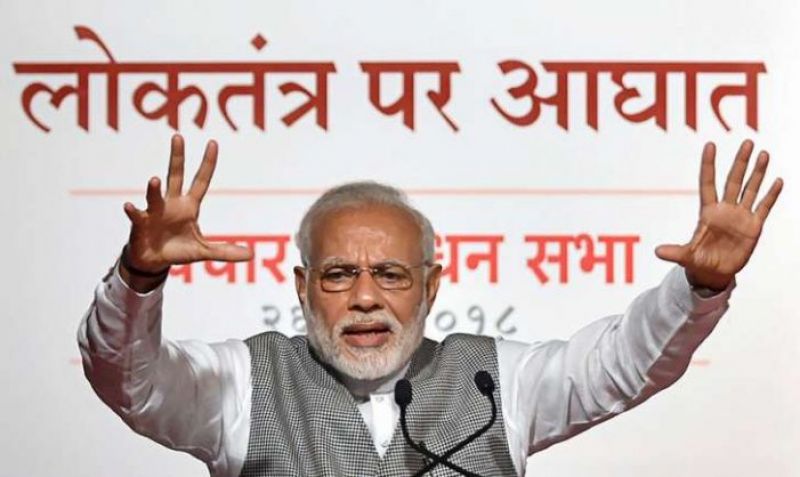combative Modi launched a no-holds-barred attack on the Congress