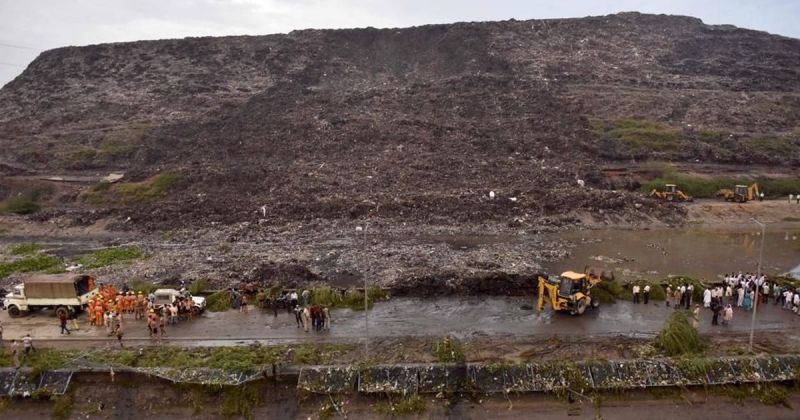 Ghazipur landfill site in Delhi