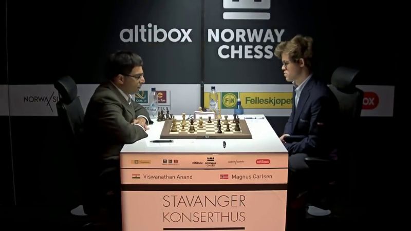 Magnus Carlsen and Viswanathan Anand