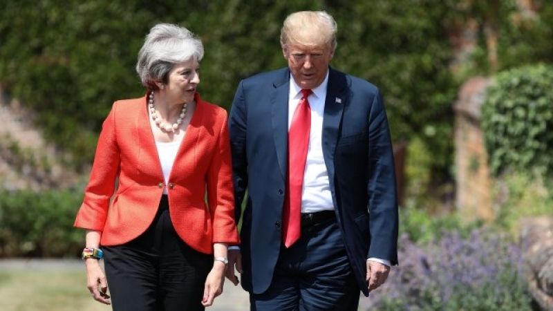 Theresa May presents Trump with Scottish ancestry token