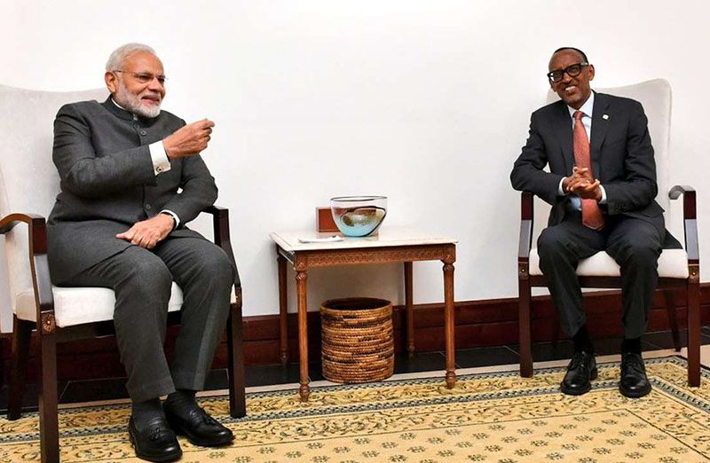 Modi  is on a two-day state visit to Rwanda