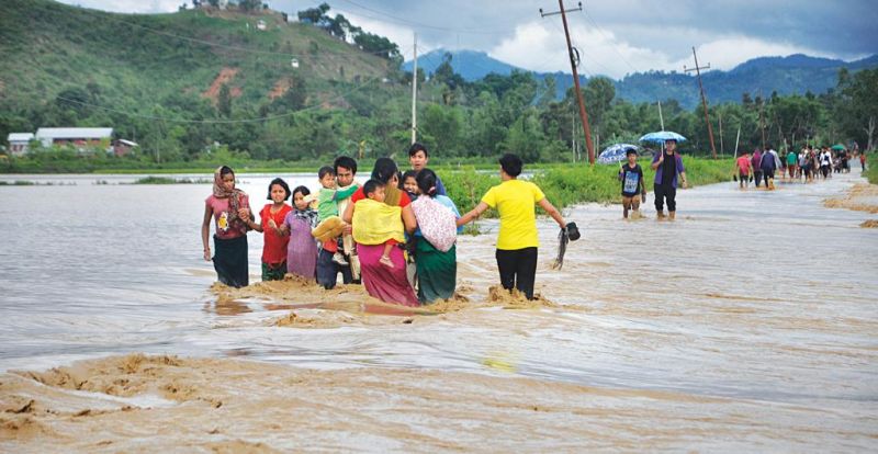 Heavy rain causes flood in Manipur
