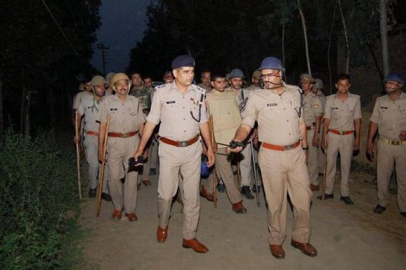 Police personnel patrolling