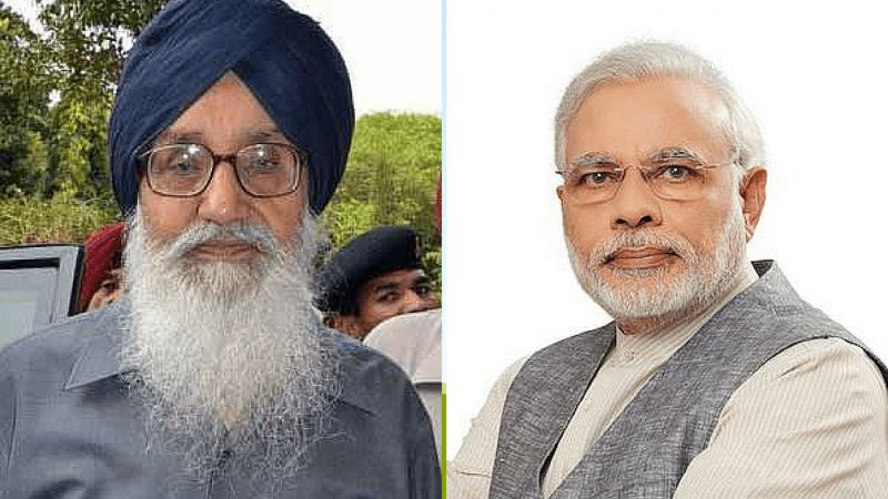 Parkash Singh Badal and Narendra Modi