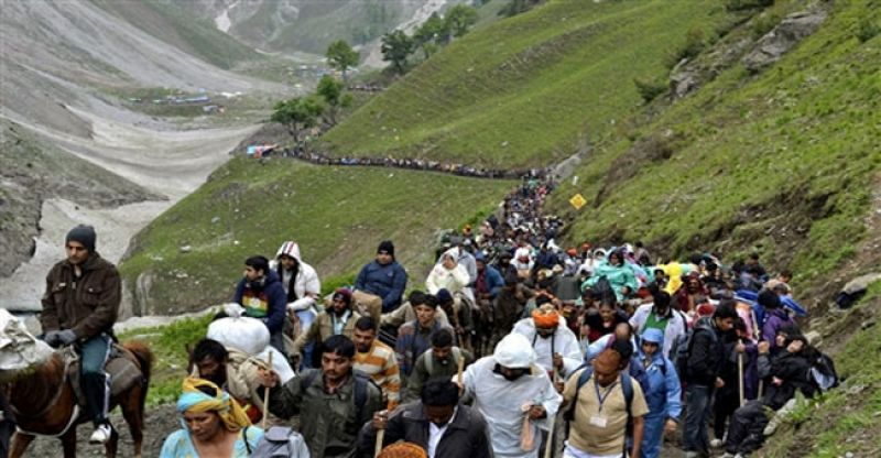 499 pilgrims including 72 women left the Bhagwati Nagar base camp