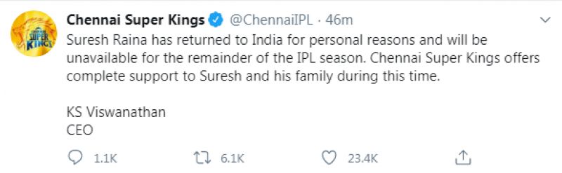 CSK tweet