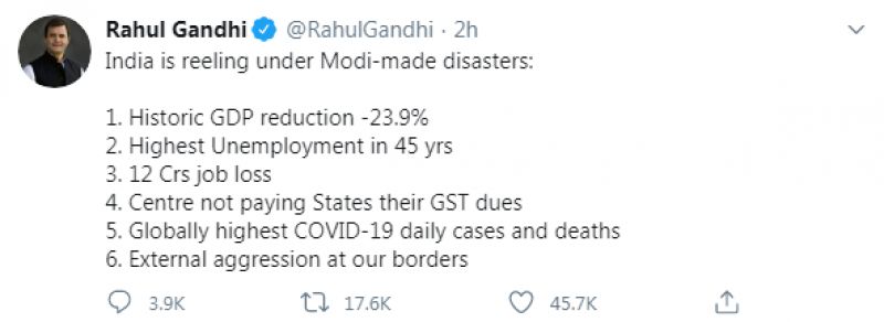 Rahul Gandhi tweet