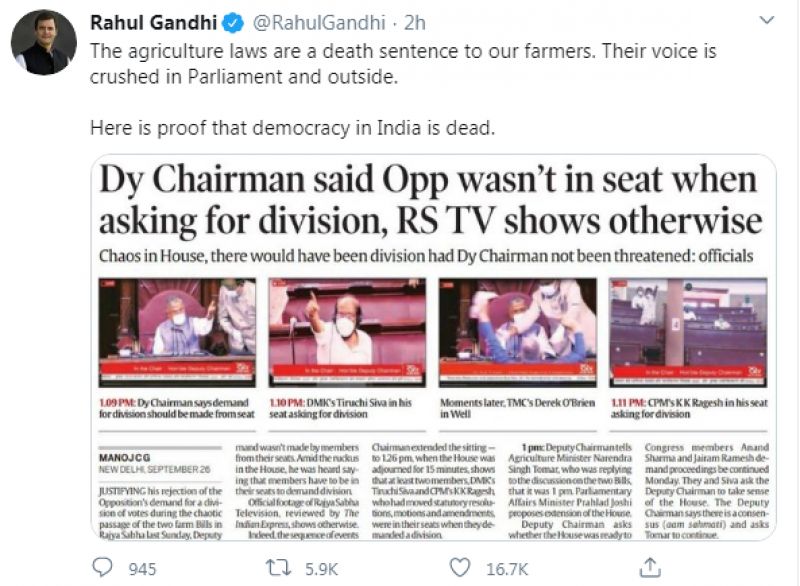 Rahul Gandhi tweet