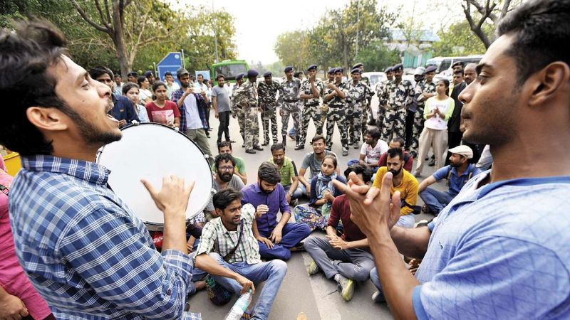 majority of teachers as well as students joined the strike