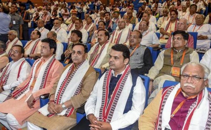 BJP leaders and Chief Ministers during BJP national executive meeting