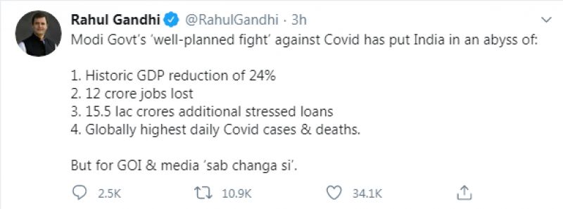 Rahul Gandhi tweet