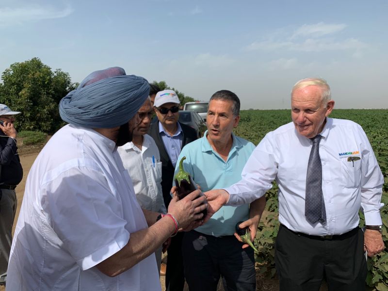 Captain Amarinder Singh during his visit to the NaanDann Irrigation farms in Tel Aviv on the first day of his official Israeli Tour