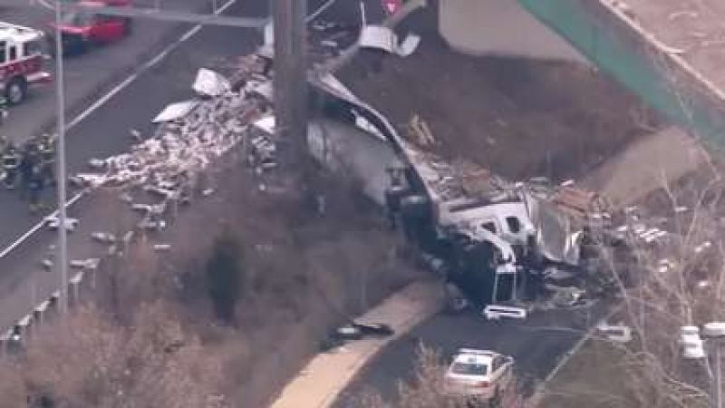 Footage from the scene showed both heavily damaged vehicle