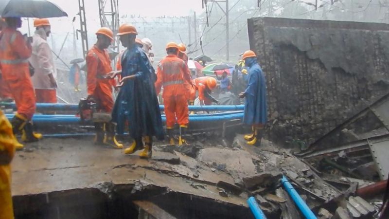 Fire brigade jawans and other agencies have been mobilized to clear the debris