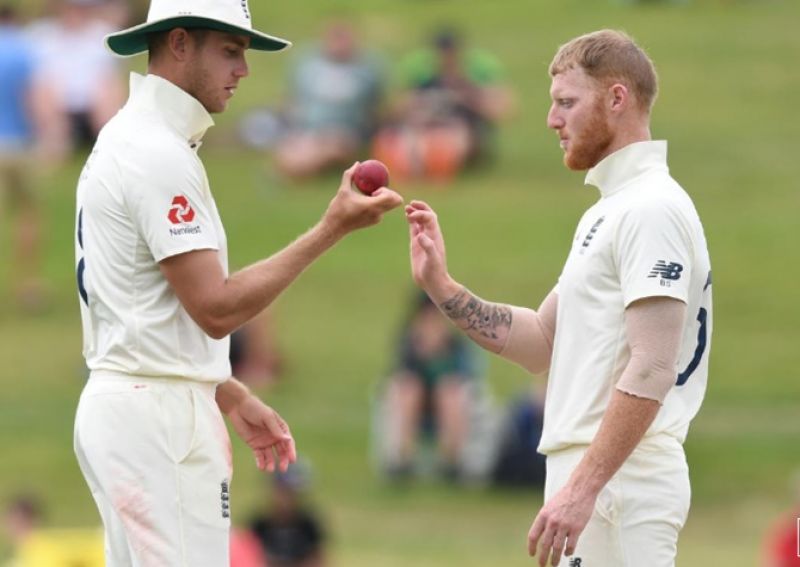 Stuart Broad with Ben Stokes