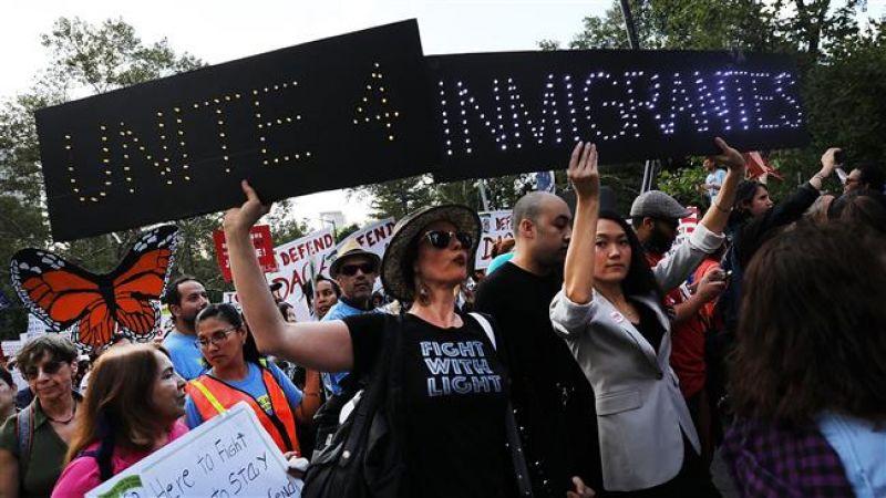 1,500 people also protested against Trump's immigration policy