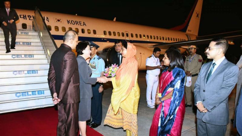 Kim Jung-sook during her four-day visit to India 