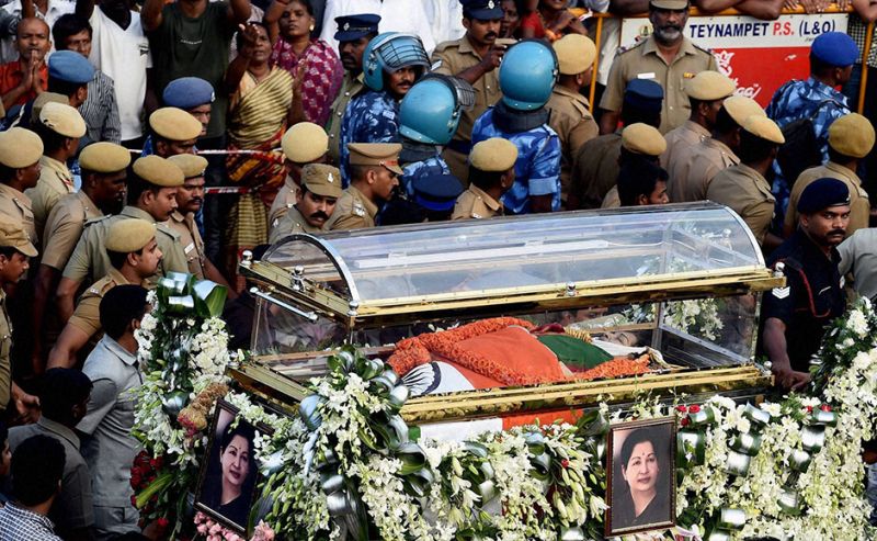 late chief minister J Jayalalithaa's burial