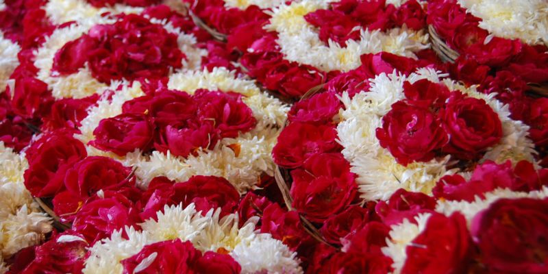 Hundreds of flowers are offered daily at the mausoleum of Sufi saint Khawaja Moinuddin Chisti