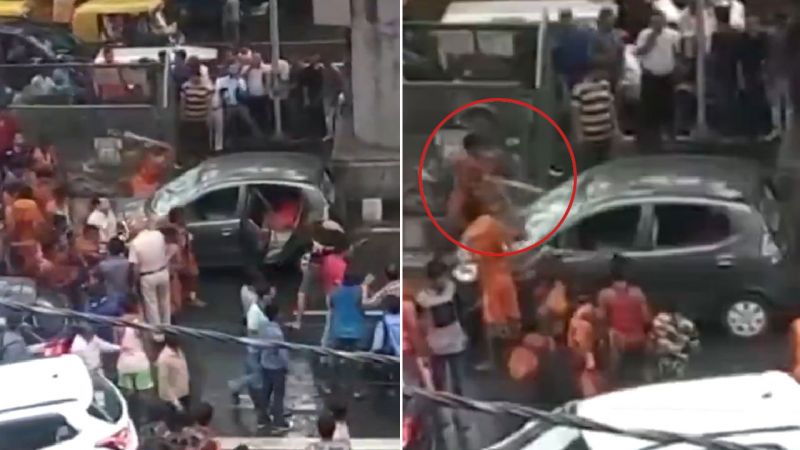 Kanwariyas vandalised the vehicle with baseball bats