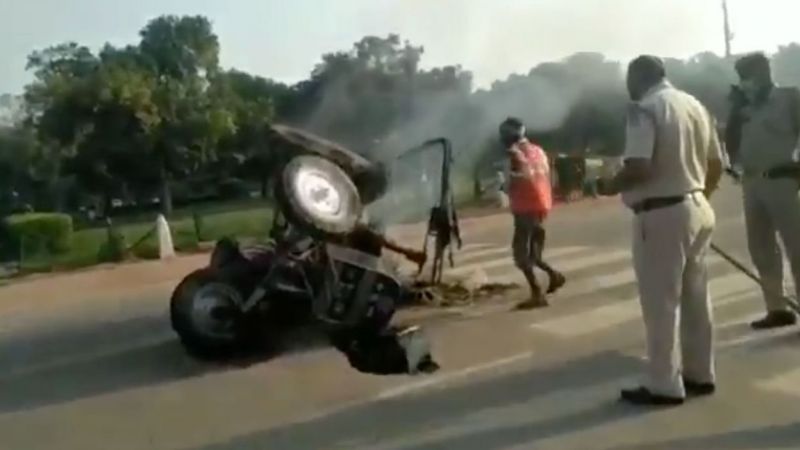Tractor set on fire