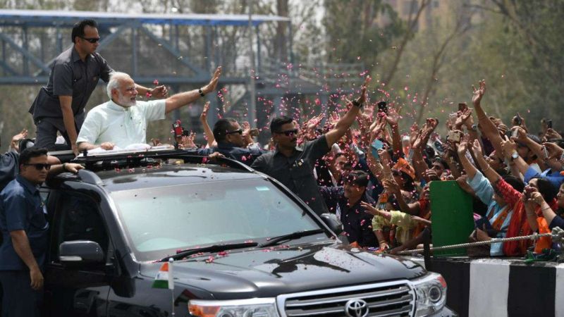 Prime Minister Narendra Modi's roadshow