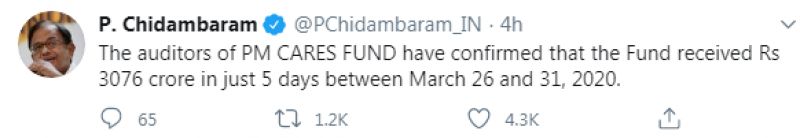 Chidamabaram tweet