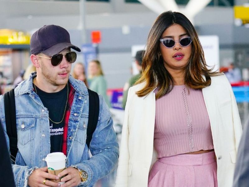 Nick Jonas and Priyanka Chopra arrive at JFK Airport together