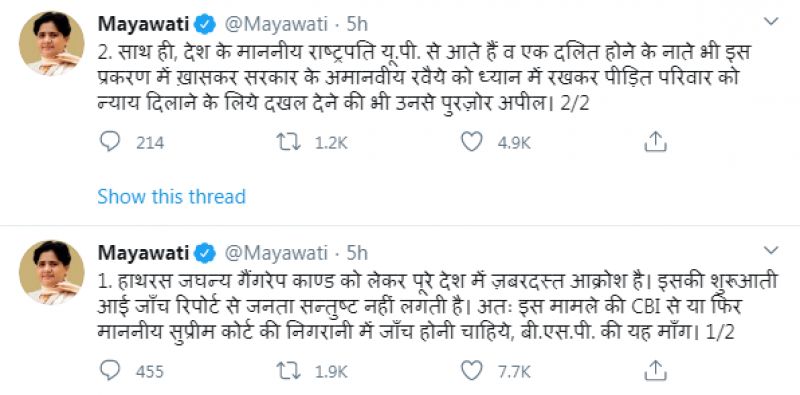 Mayawati tweet