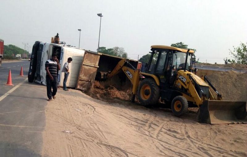 A dumper overturned on them during road repairing work 