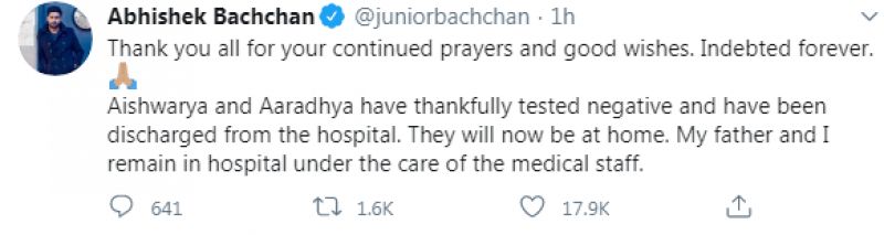 Abhishek Bachchan tweet