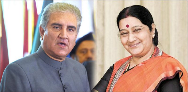 Shah Mehmood Qureshi and Sushma Swaraj