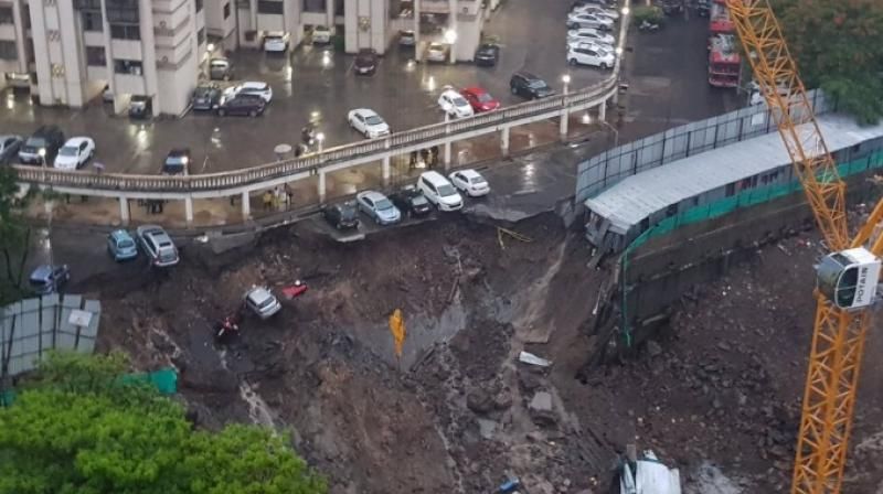 Wall collapse in suburban Wadala