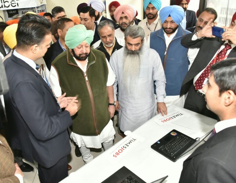 Capt Amarinder Singh during the inauguration of District Bureau of Employment and Enterprises at Ludhiana 