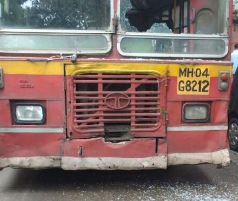 Two BEST buses were attacked by agitators
