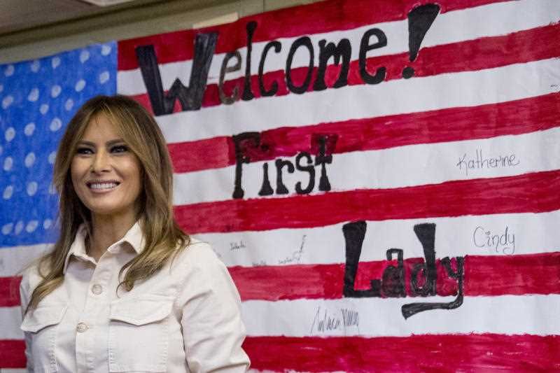 Melania spent an hour-plus at the shelter, talking directly to children