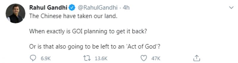 Rahul Gandhi tweet