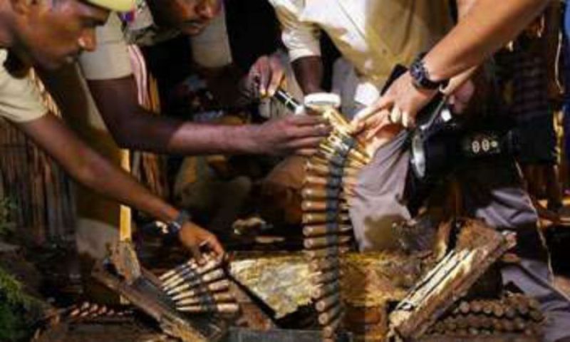 50 boxes of abandoned ammunition, 41 Light Machine Guns recovered
