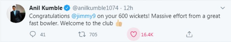 Anil Kumble tweet