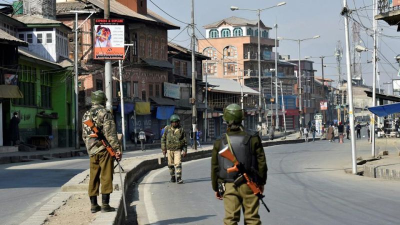 security forces in Shopian town