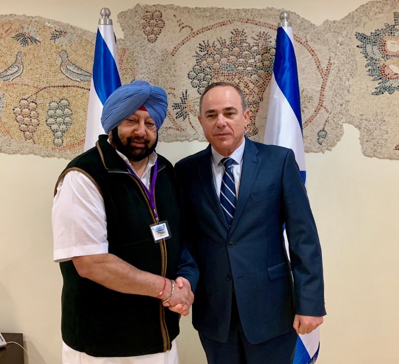 Amarinder Singh during a meeting with Israeli Minister 