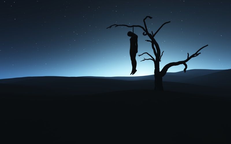 Hanged himself from a tree