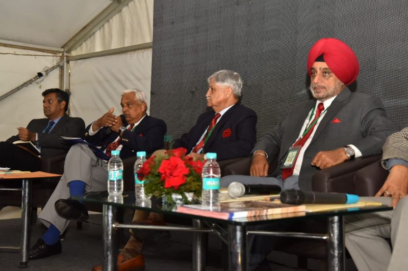 Participants during the discussion on topic 'Evolving Challenges in Indian defense' at the second day of the ongoing MLF 2018