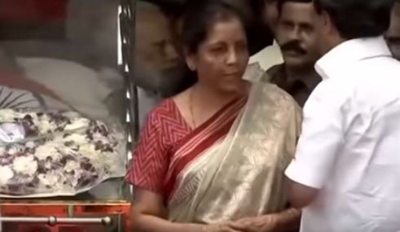 Defence Minister Nirmala Sitharaman at the Rajaji Hall