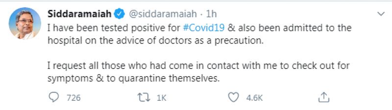 Siddaramaiah tweet