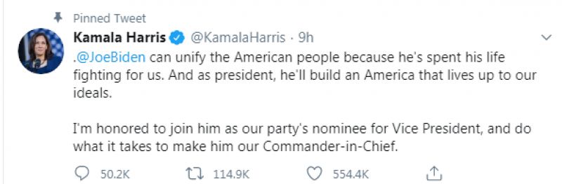 Kamala Harris tweet
