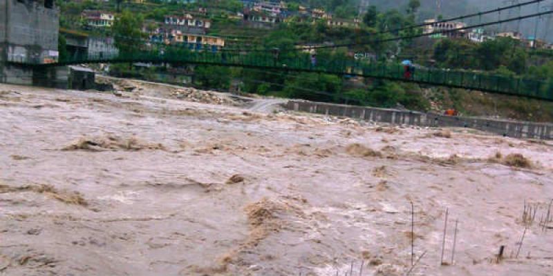 One person drowned after being swept away by the swirling waters of the Sheetla river