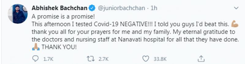 Abhishek Bachchan tweet