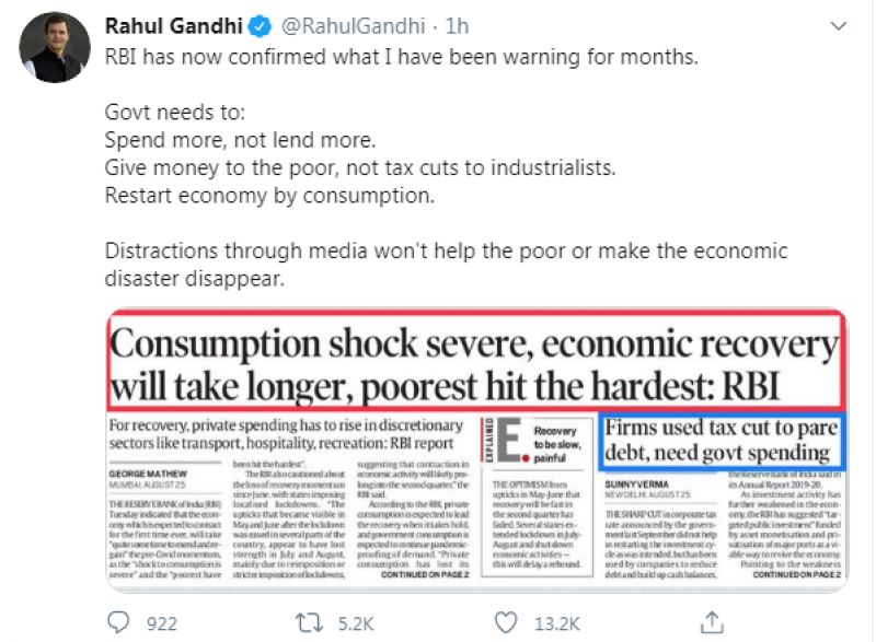 Rahul Gandhi tweet