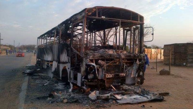 Bus set ablaze